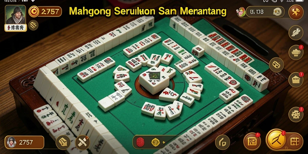 Tampilan gameplay mengasyikkan dalam Mahjong.