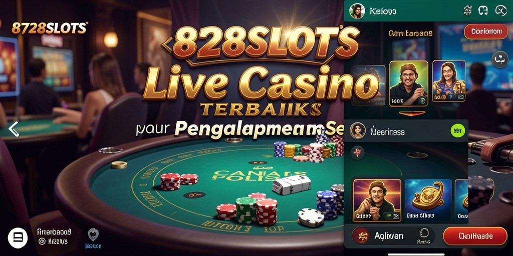 Screenshot dari gameplay seru 8728SLOTS yang menampilkan dealer langsung.