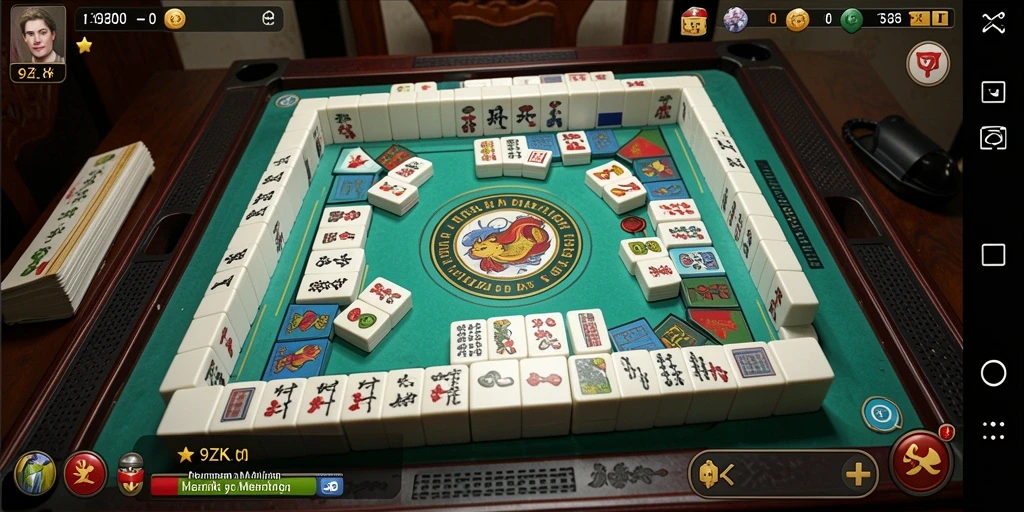 Screenshot utama 9ZK menunjukkan gameplay Mahjong yang seru.