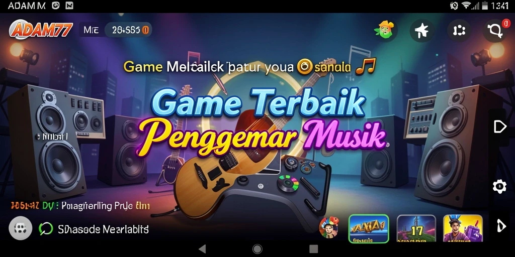 Tampilan screenshot dari gameplay menampilkan tantangan musik yang seru.