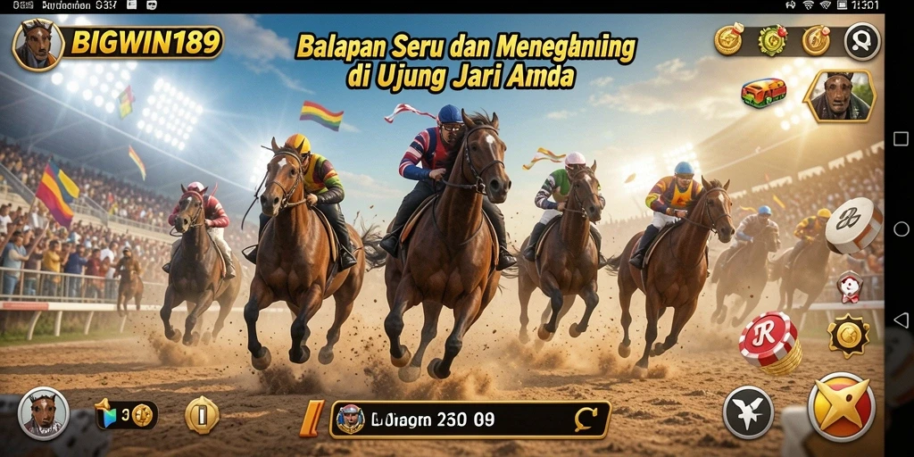 Tangkapan layar utama dari BIGWIN189 yang menunjukkan aksi balapan yang mendebarkan.