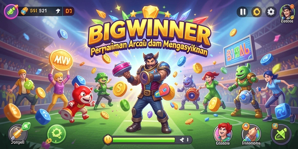 Tangkapan layar menunjukkan gameplay seru dari game Arcade BIGWINNER.