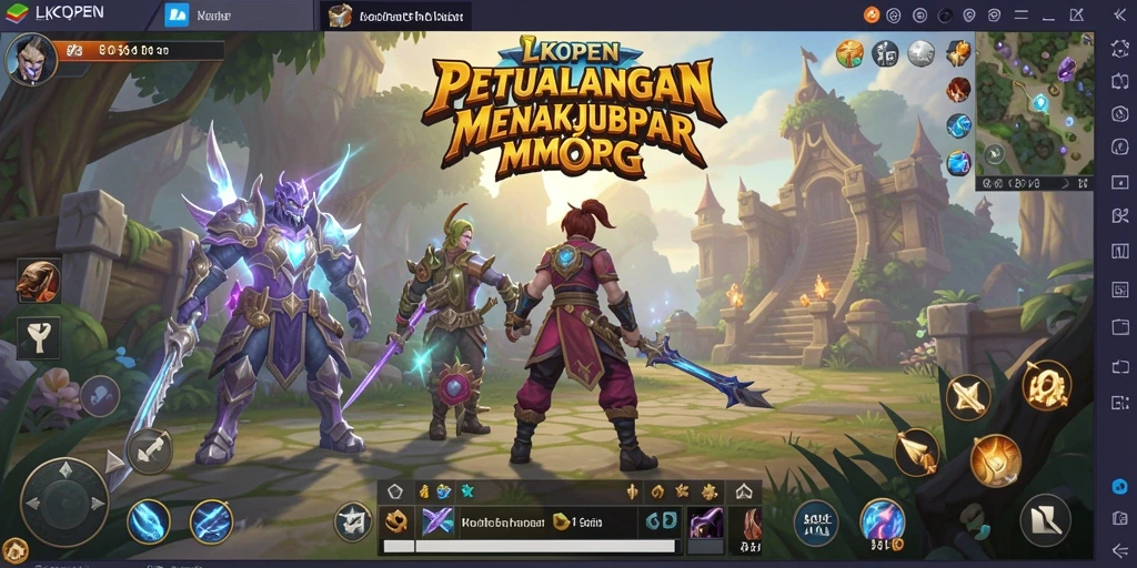 Gameplay memukau LKOPEN dengan dunia MMORPG penuh petualangan.