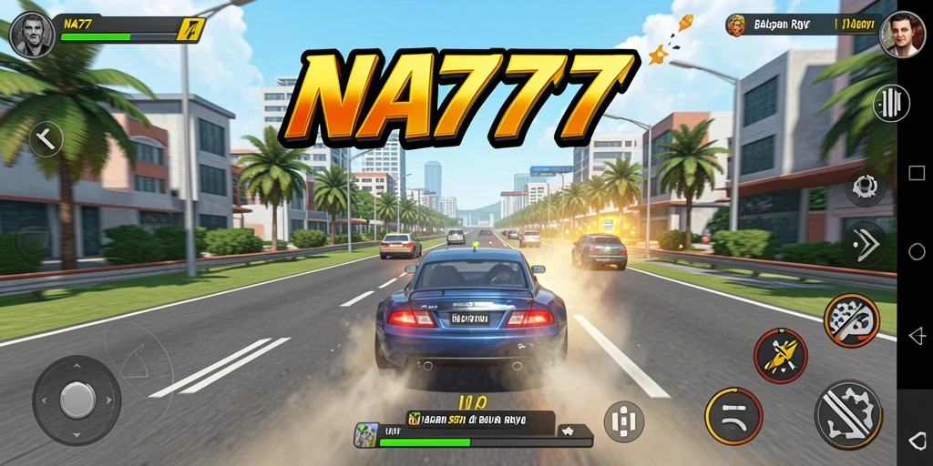 Tampilan gameplay seru dalam NA777 dengan aksi balapan yang mendebarkan.