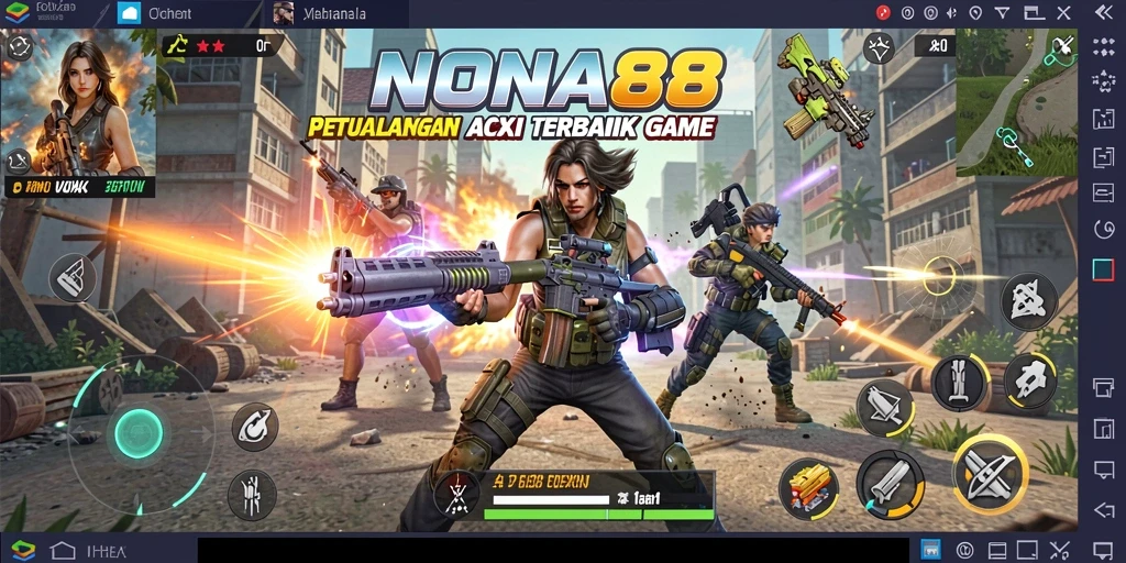 Screenshot gameplay NONA88 menampilkan aksi cepat dan karakter dinamis.