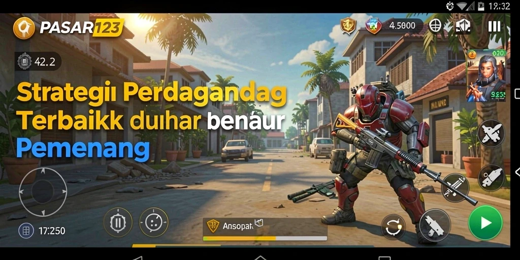 Tampilan utama gameplay PASAR123 dengan berbagai transaksi perdagangan.