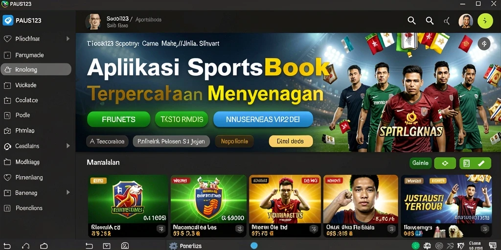 Tampilan utama gameplay PAUS123 dengan pilihan taruhan olahraga.