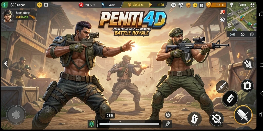 Tampilkan aksi seru gameplay Battle Royale PENITI4D.