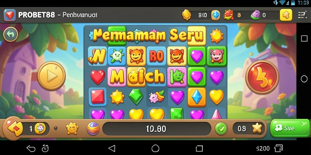 Screenshot gameplay PROBET88 menunjukkan aksi mencocokkan elemen yang seru.