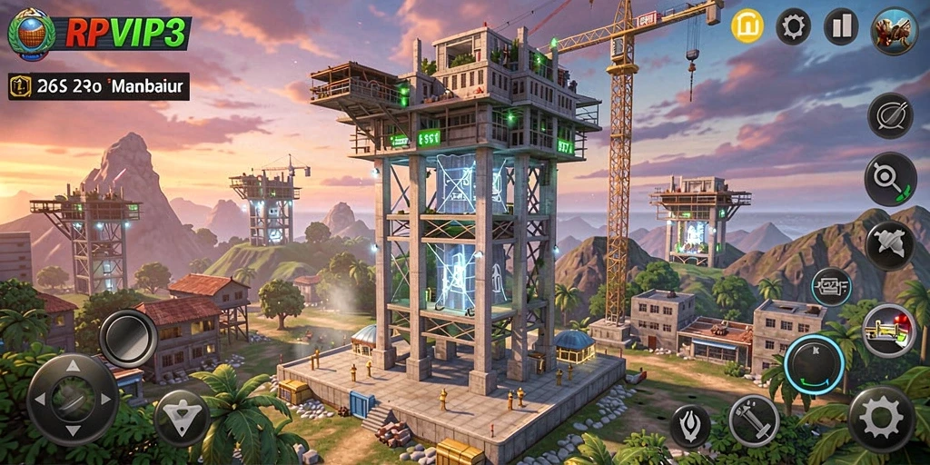 Screenshot RPVIP3 menampilkan pertarungan Tower Defense yang mendebarkan.