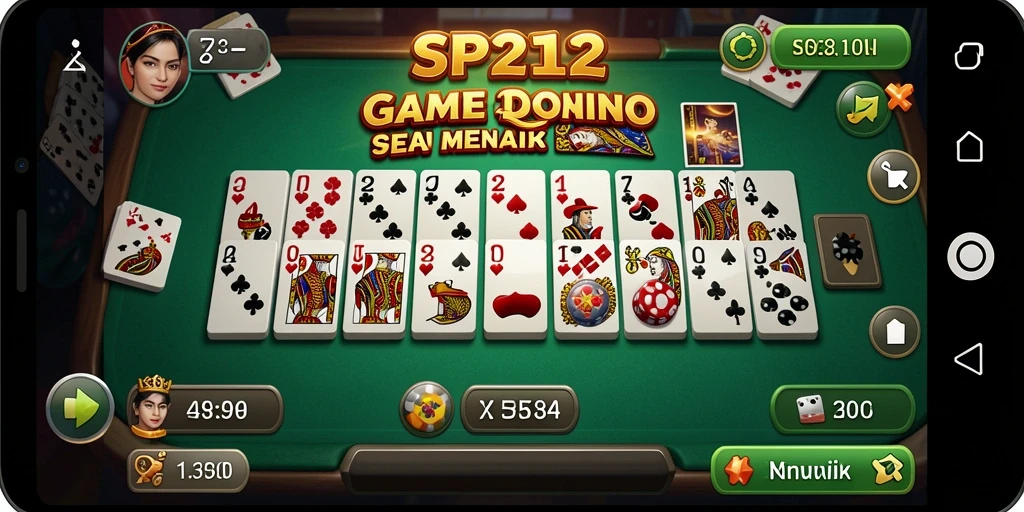Tangkapan layar gameplay SP212 yang menunjukkan aksi seru dalam permainan Domino.