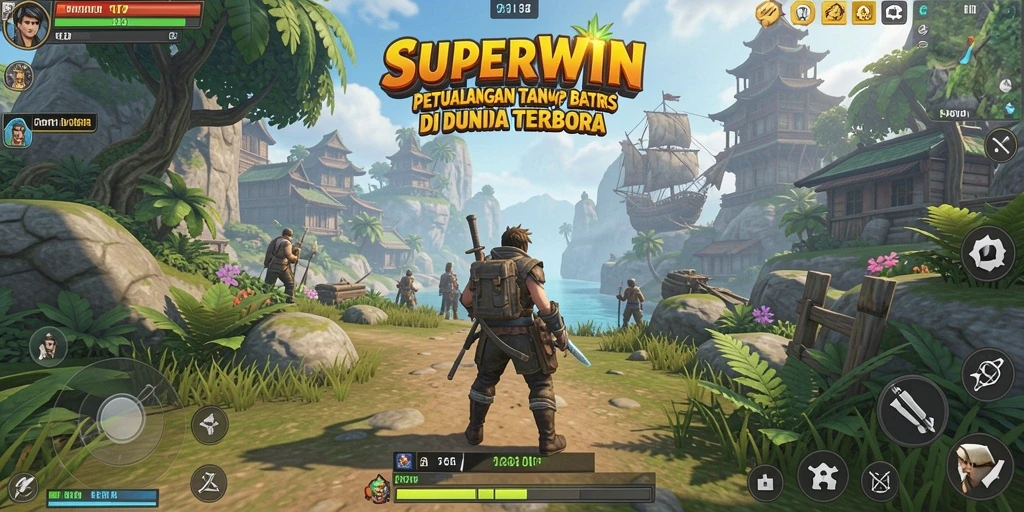 Screenshot utama menampilkan pemain yang menjelajahi lingkungan Open World yang luas dan dinamis.